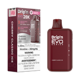 Cherry Classic Ice Drip'n EVO 28k Disposable Vape Immerse yourself in the bold, fizzy delight of Cherry Coke vape, where the rich sweetness of ripe cherries meets the classic, refreshing taste of cola.